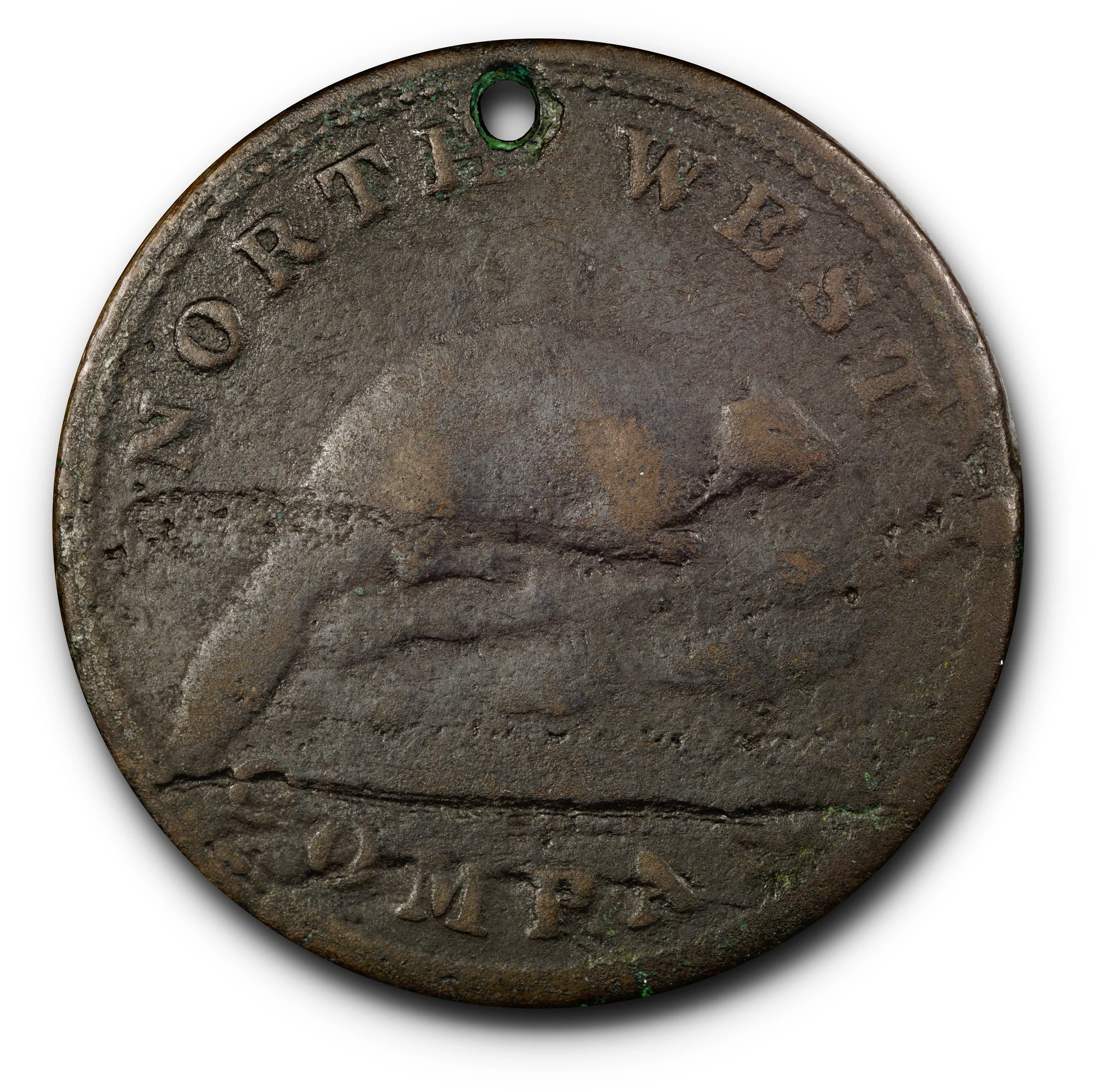 1820 North West Company Token in Copper, Breton-925, FT-10B